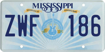 MS license plate ZWF186
