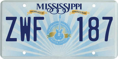 MS license plate ZWF187