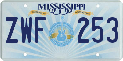 MS license plate ZWF253