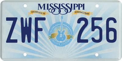 MS license plate ZWF256