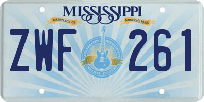 MS license plate ZWF261