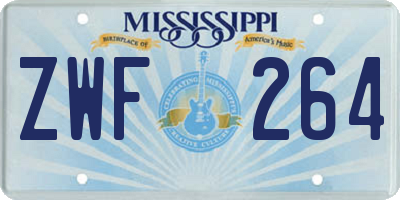 MS license plate ZWF264
