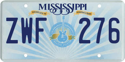 MS license plate ZWF276