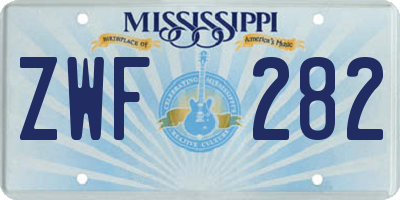 MS license plate ZWF282