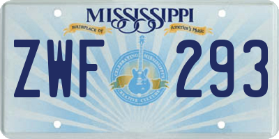 MS license plate ZWF293
