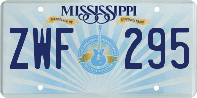 MS license plate ZWF295