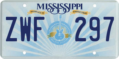 MS license plate ZWF297