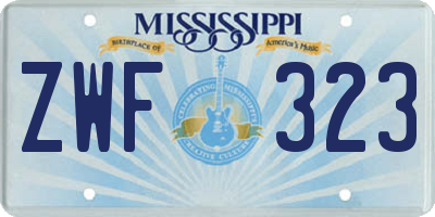 MS license plate ZWF323