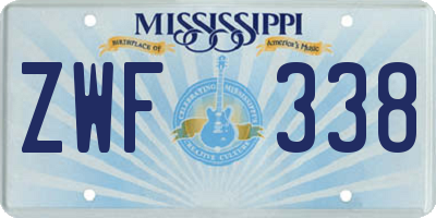 MS license plate ZWF338