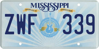 MS license plate ZWF339