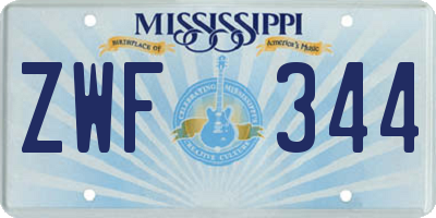MS license plate ZWF344