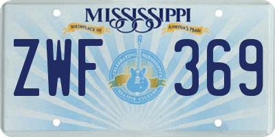 MS license plate ZWF369