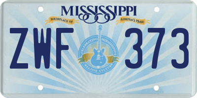 MS license plate ZWF373