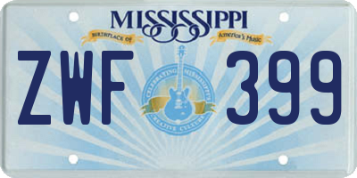 MS license plate ZWF399