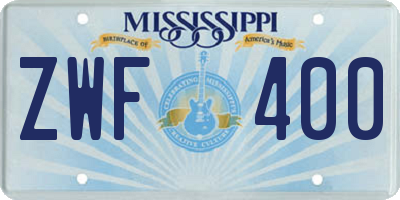 MS license plate ZWF400