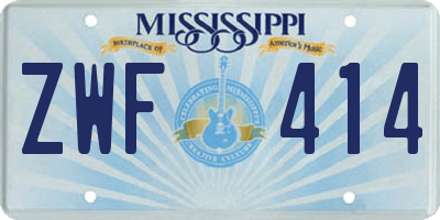 MS license plate ZWF414