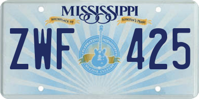 MS license plate ZWF425