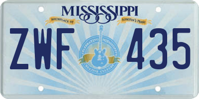MS license plate ZWF435