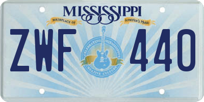 MS license plate ZWF440