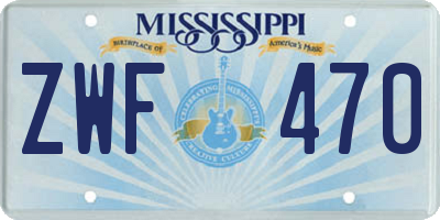 MS license plate ZWF470