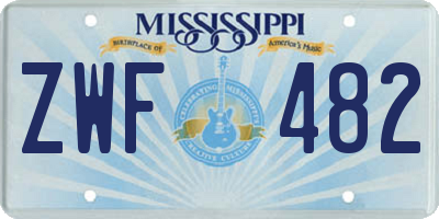 MS license plate ZWF482