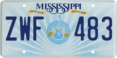MS license plate ZWF483