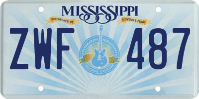 MS license plate ZWF487