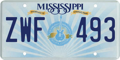 MS license plate ZWF493
