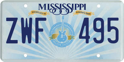MS license plate ZWF495