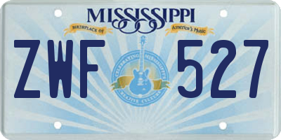 MS license plate ZWF527