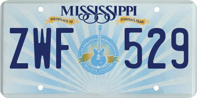 MS license plate ZWF529