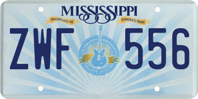 MS license plate ZWF556