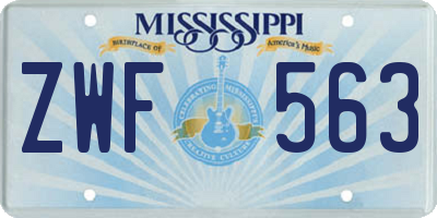 MS license plate ZWF563