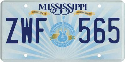 MS license plate ZWF565