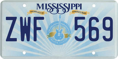 MS license plate ZWF569