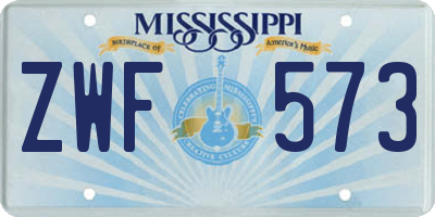 MS license plate ZWF573