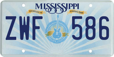 MS license plate ZWF586