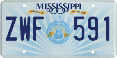 MS license plate ZWF591