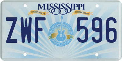 MS license plate ZWF596