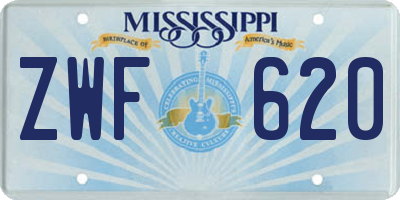 MS license plate ZWF620