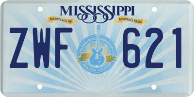 MS license plate ZWF621