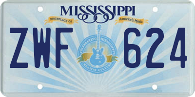 MS license plate ZWF624