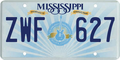 MS license plate ZWF627