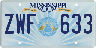 MS license plate ZWF633