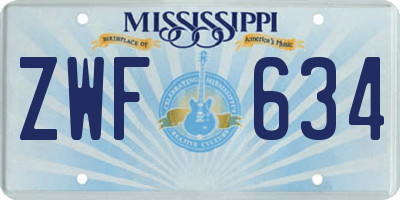 MS license plate ZWF634