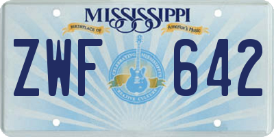 MS license plate ZWF642