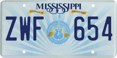 MS license plate ZWF654