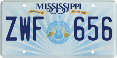 MS license plate ZWF656