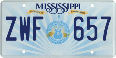 MS license plate ZWF657