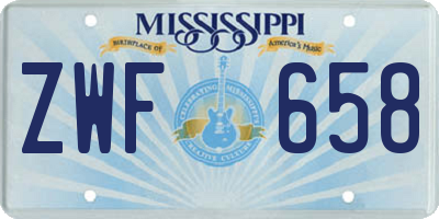 MS license plate ZWF658